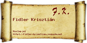 Fidler Krisztián névjegykártya