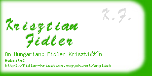 krisztian fidler business card